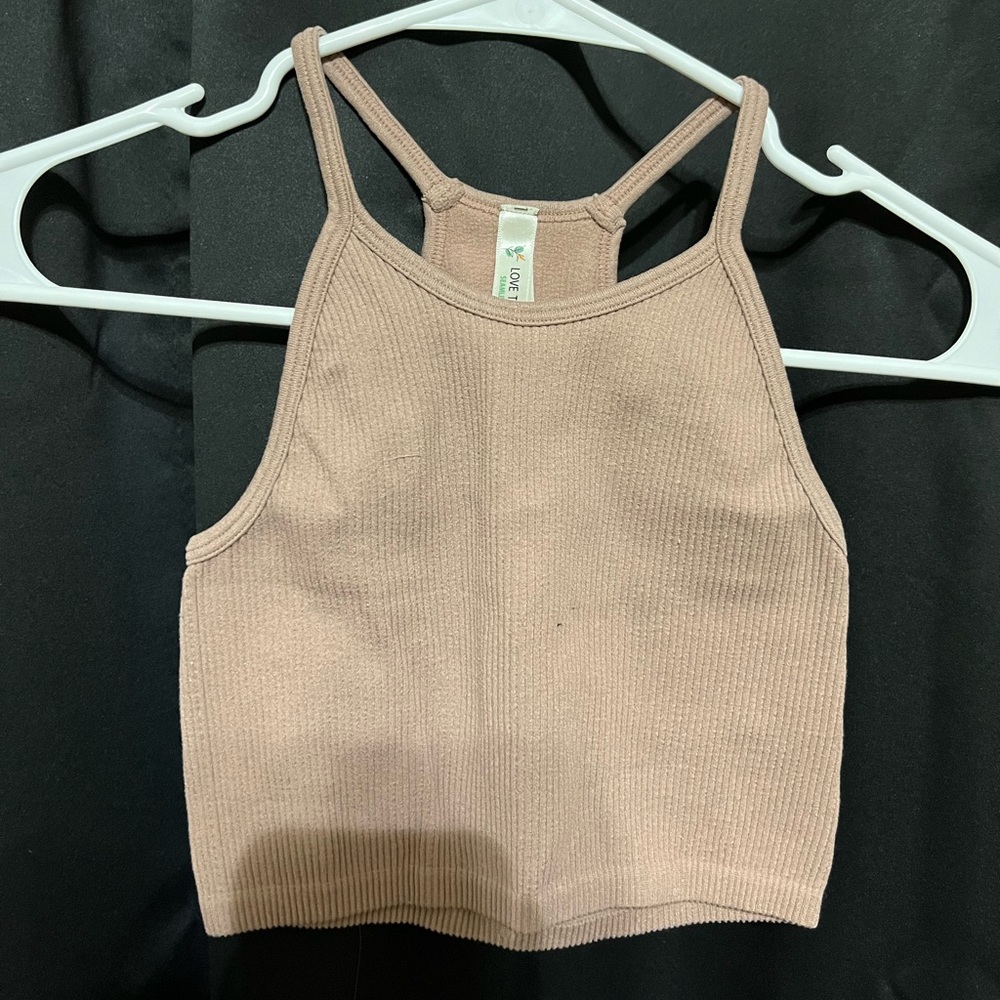women’s small cropped racerback tank top
